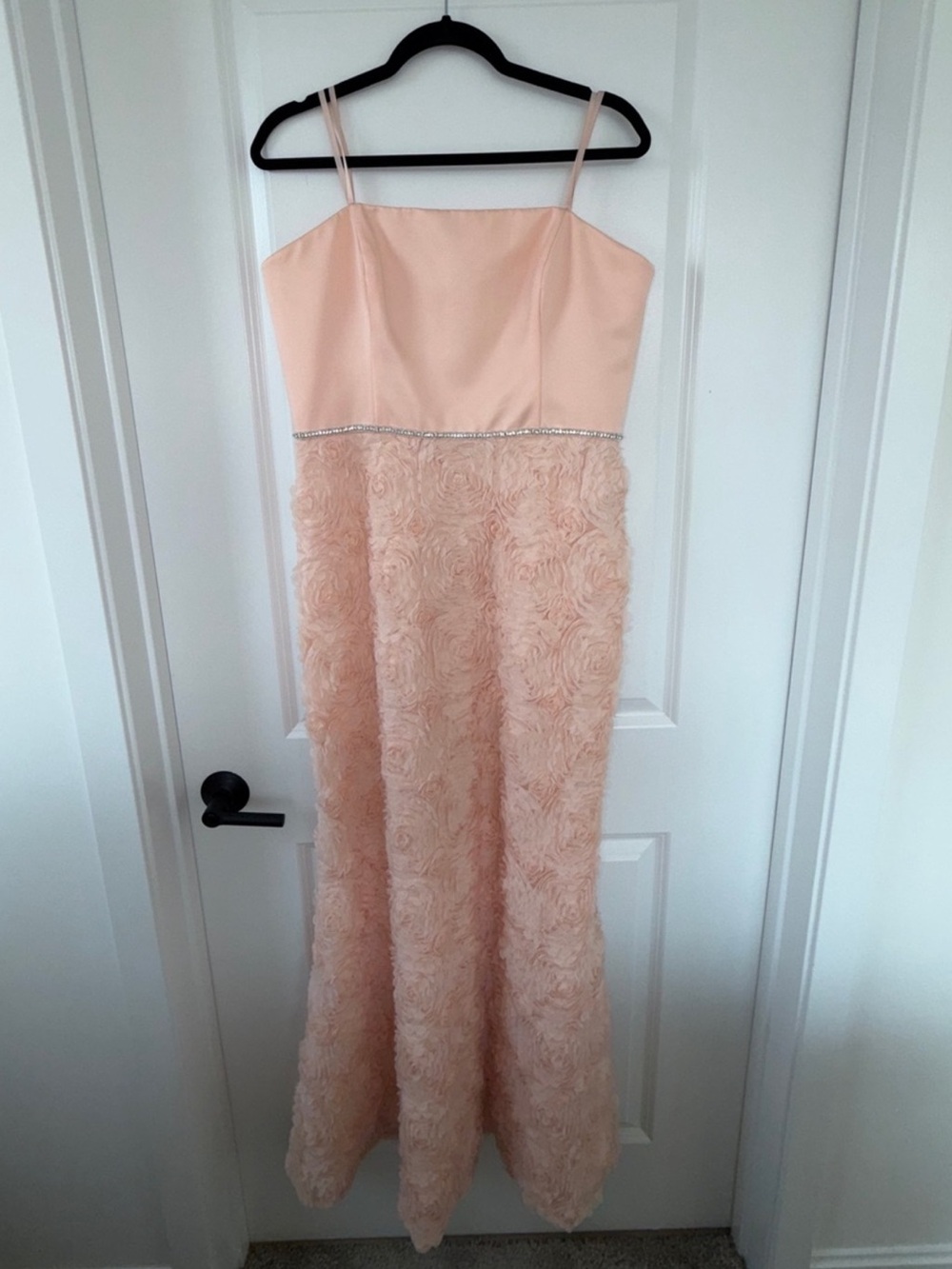 Betsy & Adam Blush Pink Floral Gown